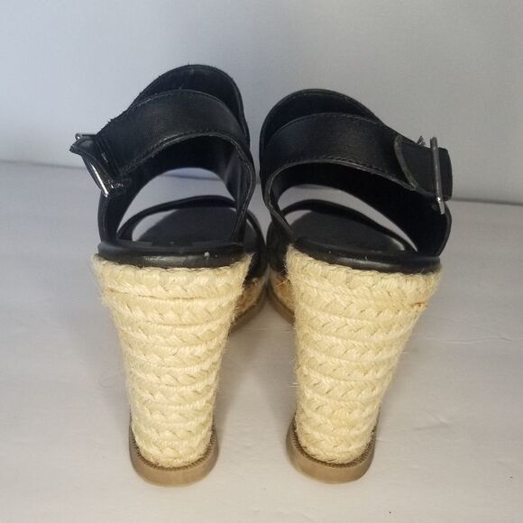 Steven by Steve Madden open toe wedge espadrille heel stunner black 8.5 - Picture 3 of 9